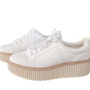 Dolce Vita White and Tan Platform Sneakers